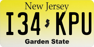 NJ license plate I34KPU