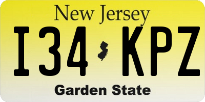 NJ license plate I34KPZ