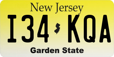 NJ license plate I34KQA