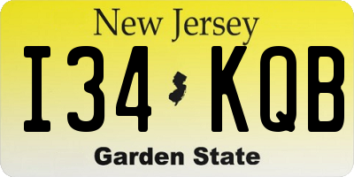 NJ license plate I34KQB