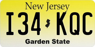 NJ license plate I34KQC