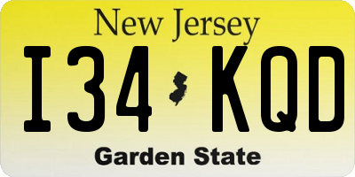NJ license plate I34KQD