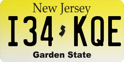 NJ license plate I34KQE