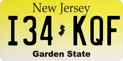 NJ license plate I34KQF