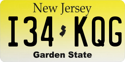 NJ license plate I34KQG