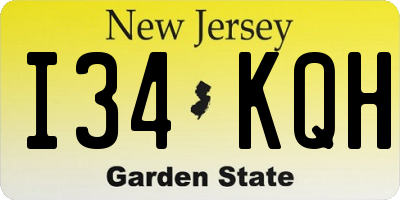 NJ license plate I34KQH