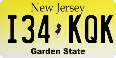 NJ license plate I34KQK