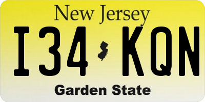 NJ license plate I34KQN