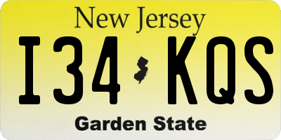 NJ license plate I34KQS