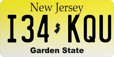 NJ license plate I34KQU