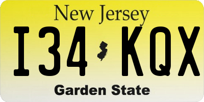 NJ license plate I34KQX