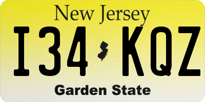 NJ license plate I34KQZ
