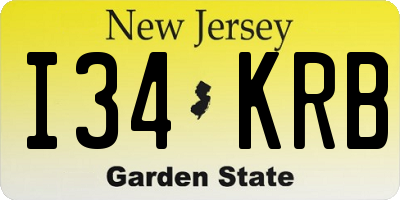 NJ license plate I34KRB