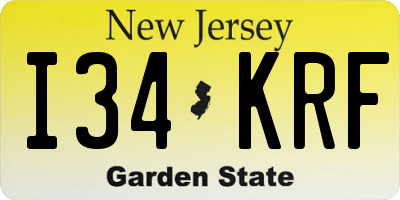 NJ license plate I34KRF