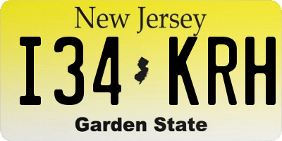 NJ license plate I34KRH