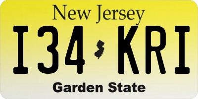 NJ license plate I34KRI
