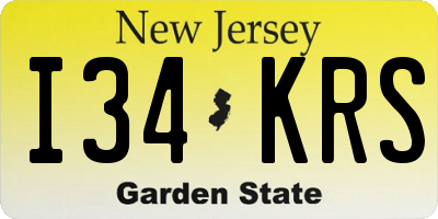 NJ license plate I34KRS