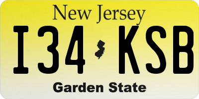NJ license plate I34KSB