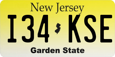 NJ license plate I34KSE