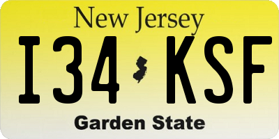 NJ license plate I34KSF