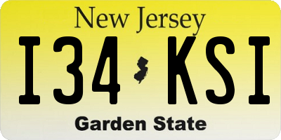 NJ license plate I34KSI