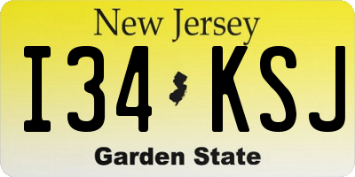 NJ license plate I34KSJ