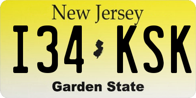 NJ license plate I34KSK