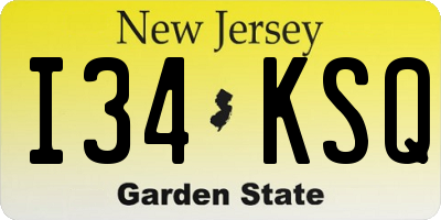 NJ license plate I34KSQ