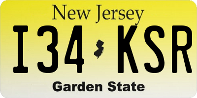 NJ license plate I34KSR