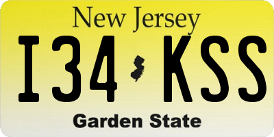 NJ license plate I34KSS