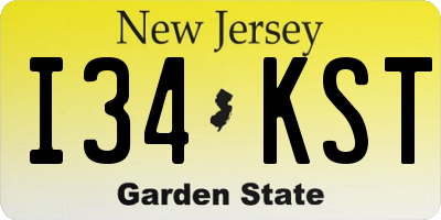 NJ license plate I34KST