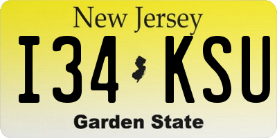 NJ license plate I34KSU