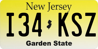 NJ license plate I34KSZ