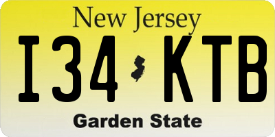 NJ license plate I34KTB