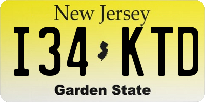 NJ license plate I34KTD