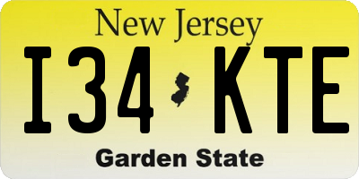 NJ license plate I34KTE