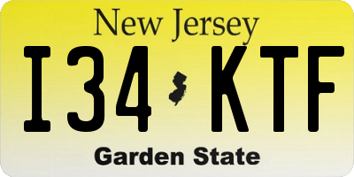 NJ license plate I34KTF
