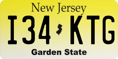 NJ license plate I34KTG