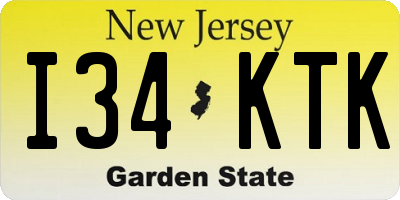 NJ license plate I34KTK