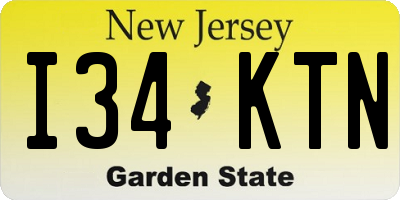 NJ license plate I34KTN