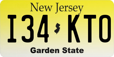 NJ license plate I34KTO
