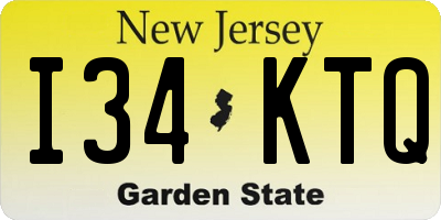 NJ license plate I34KTQ