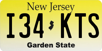 NJ license plate I34KTS