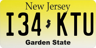 NJ license plate I34KTU