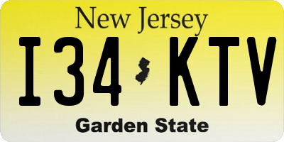 NJ license plate I34KTV
