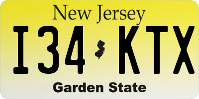 NJ license plate I34KTX