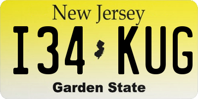 NJ license plate I34KUG