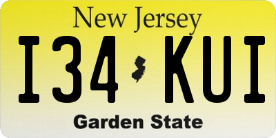 NJ license plate I34KUI