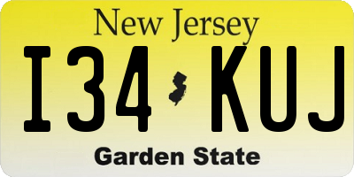 NJ license plate I34KUJ