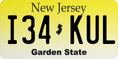 NJ license plate I34KUL